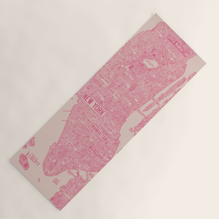 New York map Yoga Mat Gallery Image 1