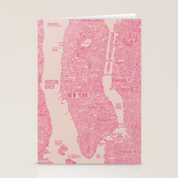 New York map Stationery Card Gallery Image 1