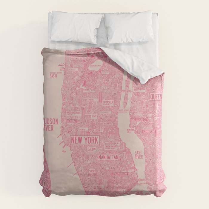 New York map Duvet Cover Gallery Image 1