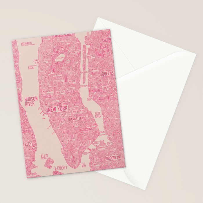 New York map Stationery Card Gallery Image 2