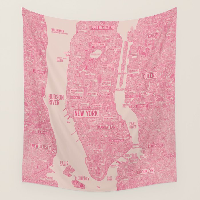 New York map Wall Tapestry Gallery Image 4