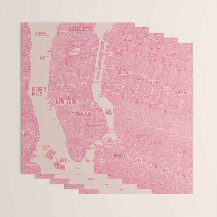 New York map Wrapping Paper Gallery Image 3