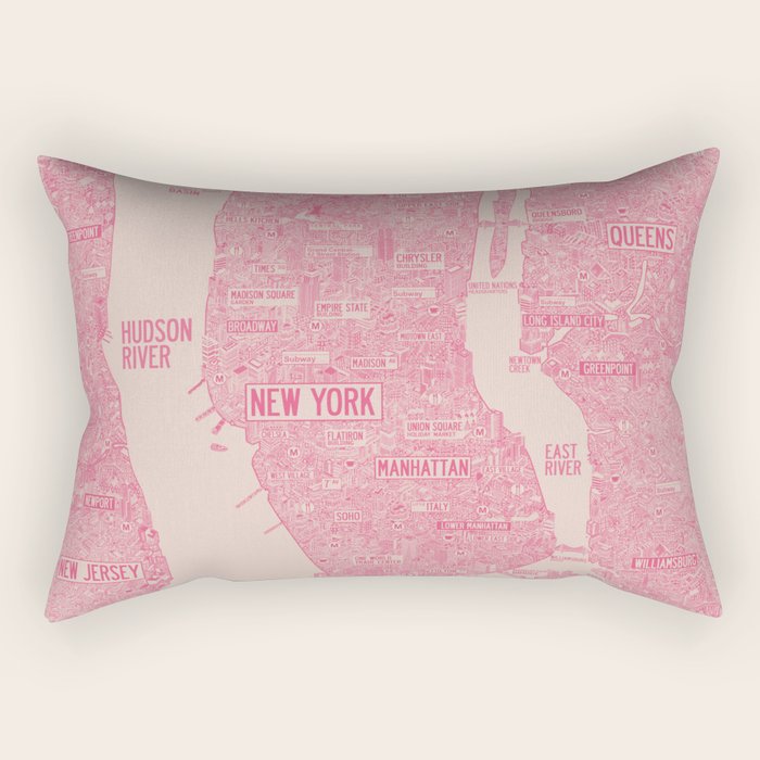 New York map Rectangular Pillow Gallery Image 2