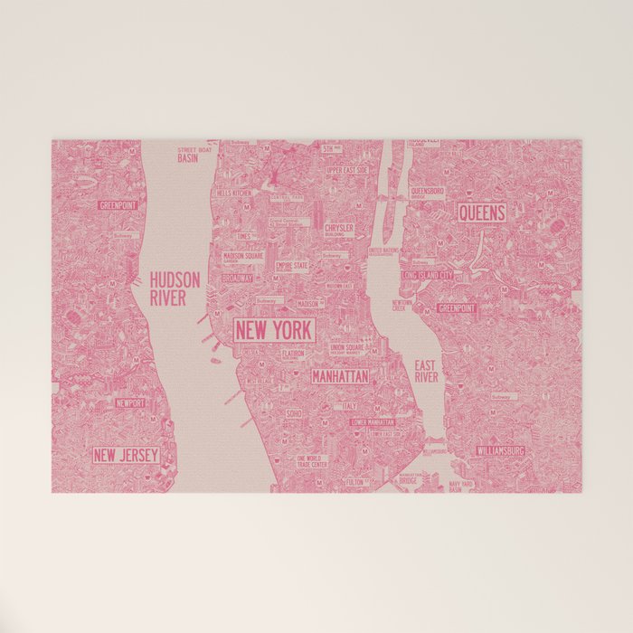 New York map Welcome Mat Gallery Image 1