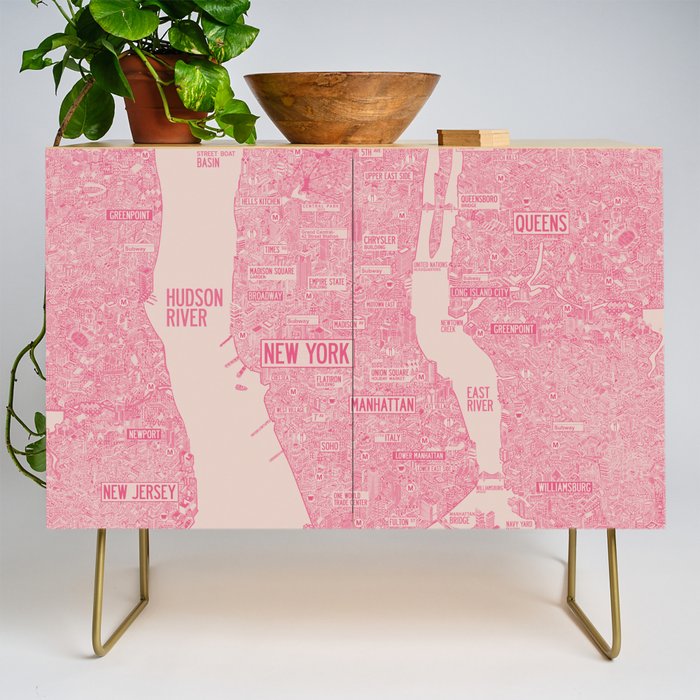 New York map Credenza Gallery Image 1