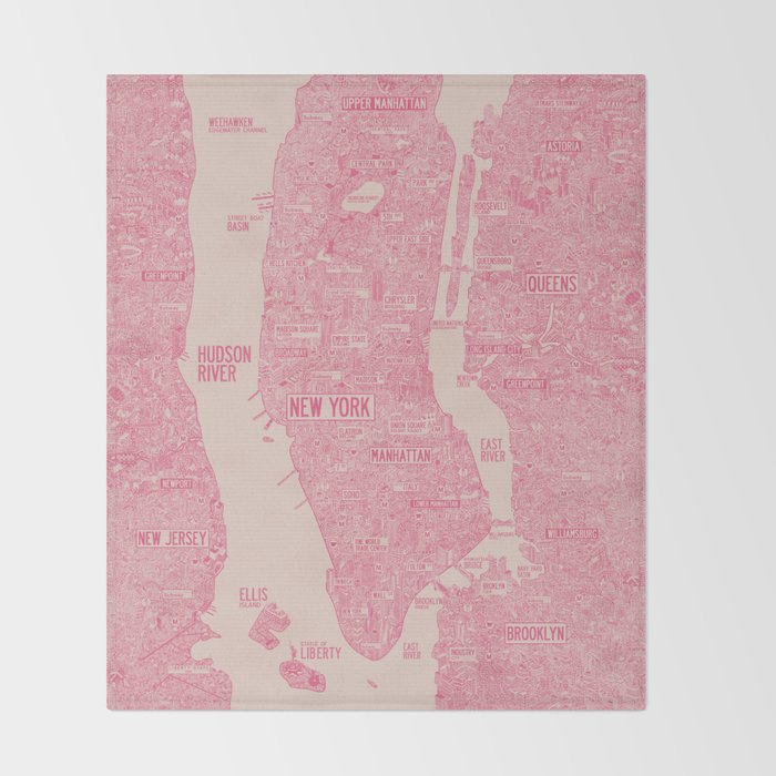 New York map Throw Blanket Gallery Image 2