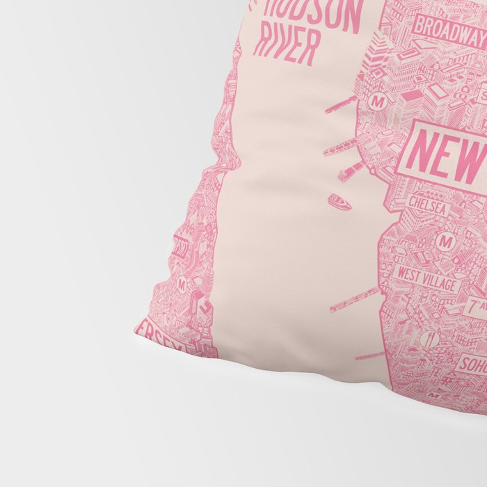 New York map Pillow Sham Gallery Image 4