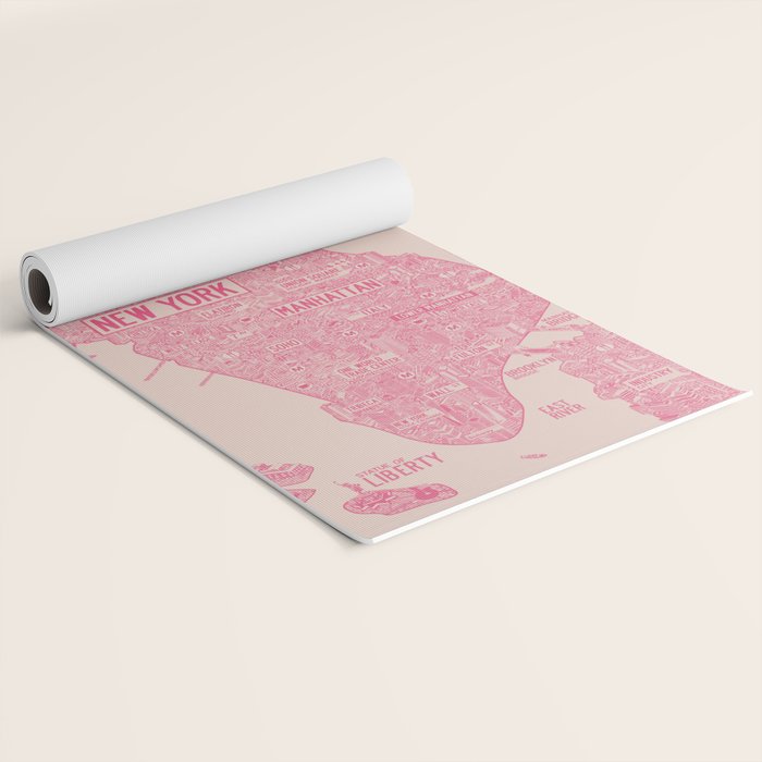 New York map Yoga Mat Gallery Image 2