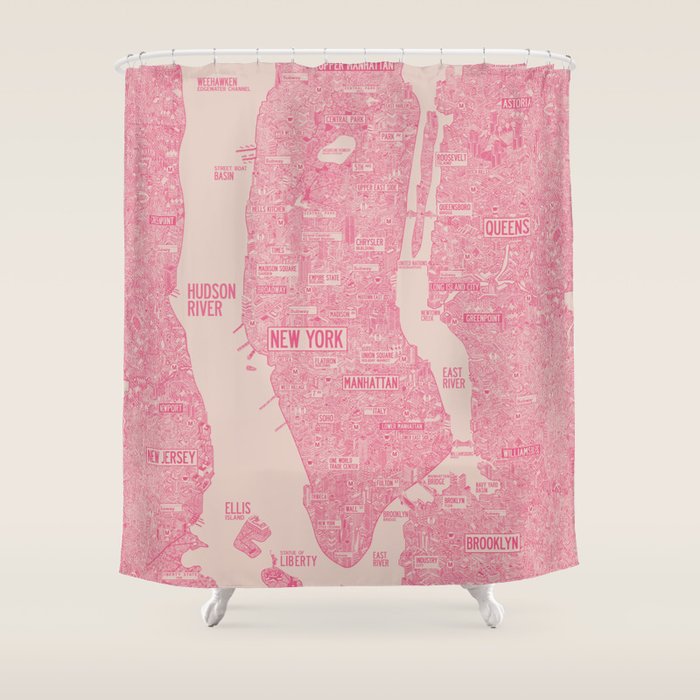 New York map Shower Curtain Gallery Image 1