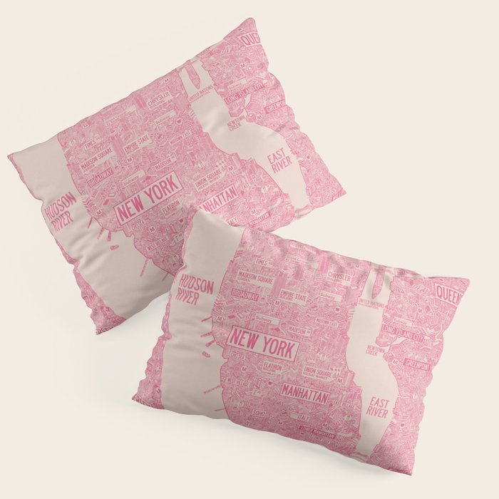 New York map Pillow Sham Gallery Image 3