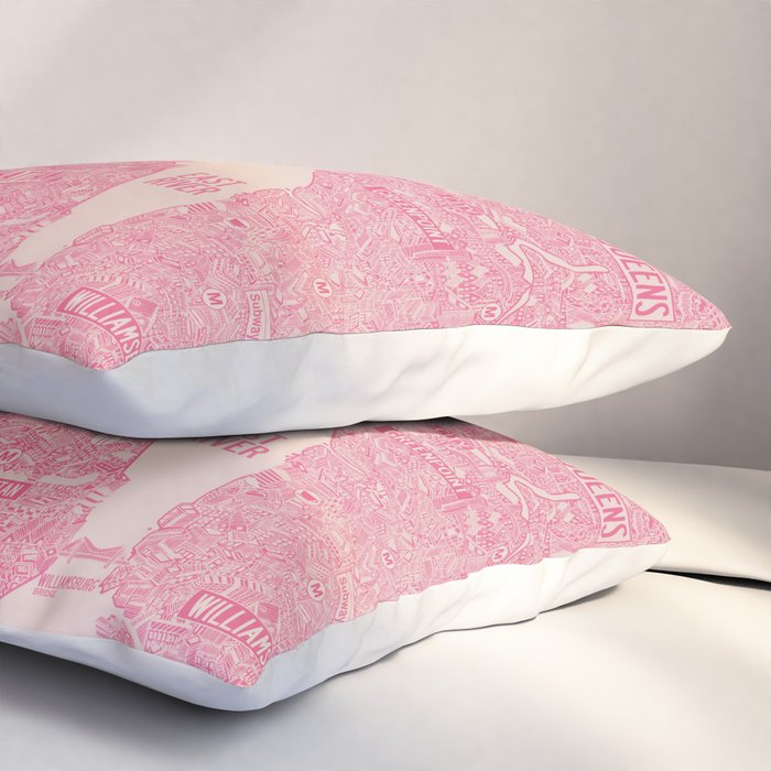 New York map Pillow Sham Gallery Image 3