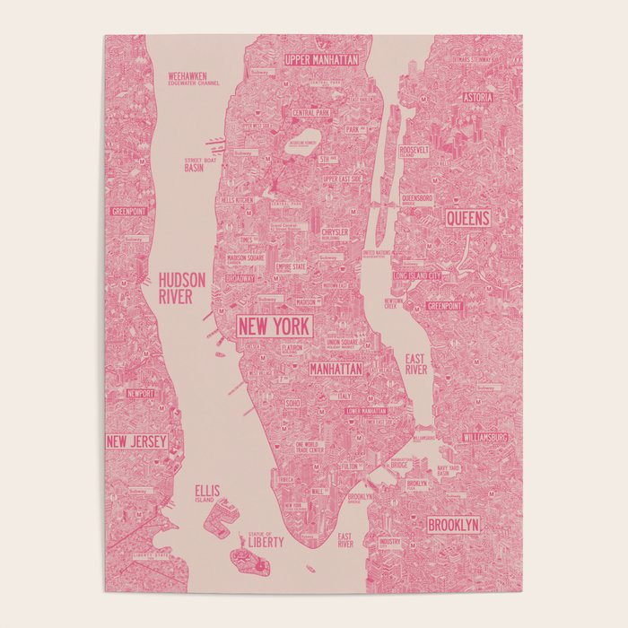 New York map Poster Gallery Image 1