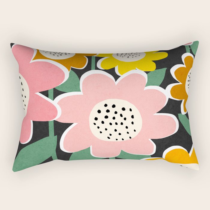 Flowerscape - night Rectangular Pillow Gallery Image 2