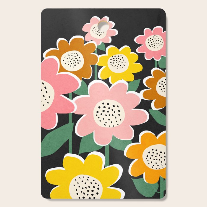 Flowerscape - night Cutting Board Gallery Image 1