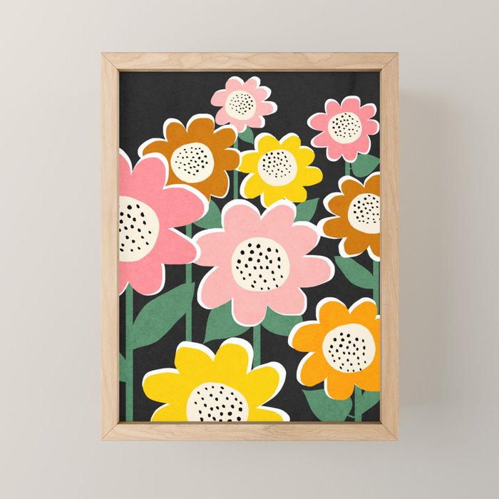 Flowerscape - night Mini Art Print Gallery Image 1