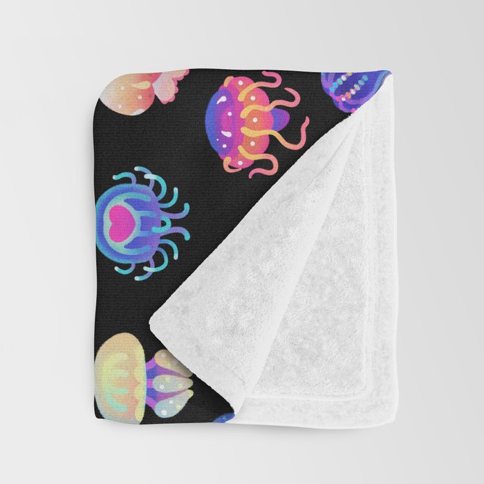 Jellyfish Day - dark Throw Blanket Gallery Image 3