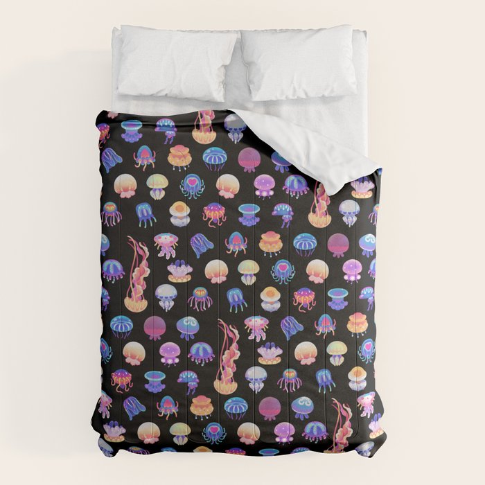Jellyfish Day - dark Comforter Gallery Image 6