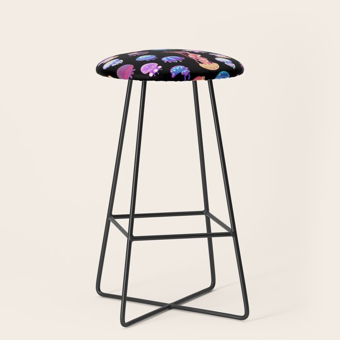 Jellyfish Day - dark Stool Gallery Image 1