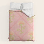 Provence Cottage Floral in Pink Linen  Duvet Cover Gallery Image 6