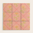 Provence Cottage Floral in Pink Linen  Wood Wall Art Gallery Image 1