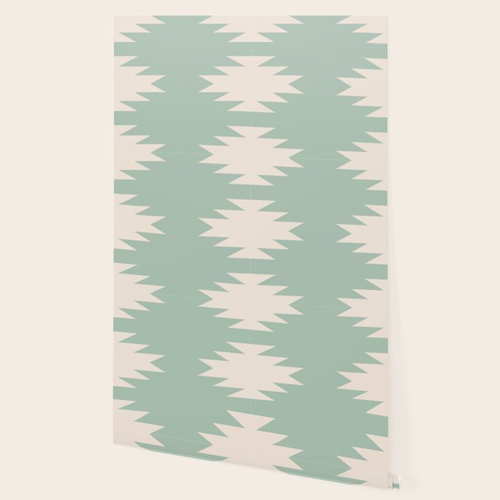 Geometric Southwestern Minimalism - Neutral Sage Green Wallpaper Gallery Image 2