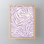 Zebra Print Purple Lilac Lavender Zebra Stripes Wild Animal Print Zebra Pattern Preppy Modern Decor Mini Art Print Gallery Image 1