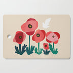 Poppy flowers and bird Cutting Board Gallery Image 1