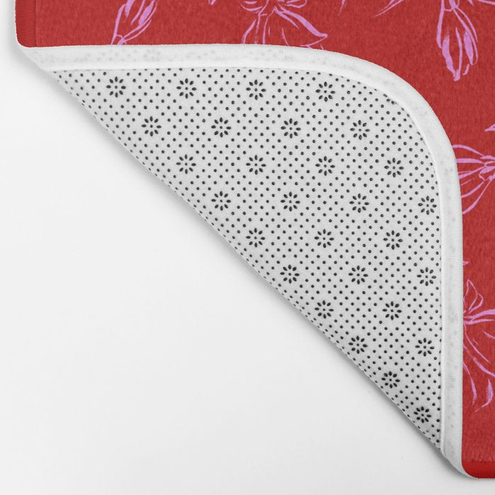 Pink and red romantic wildflowers Bath Mat Gallery Image 2