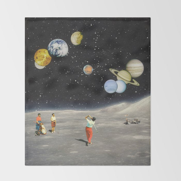 Cosmic Golf Throw Blanket Gallery Image 2