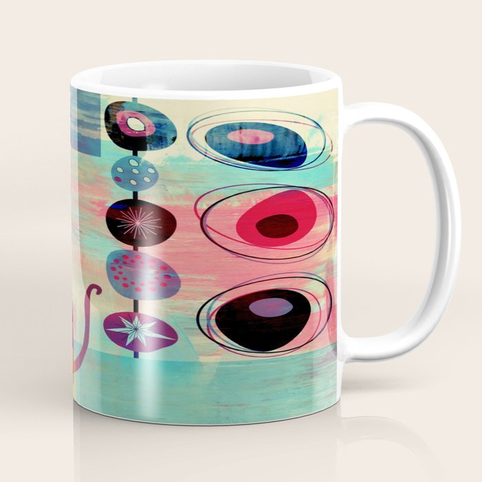 Mid-Century Modern 2 Cats - Graffiti Style Coffee Mug