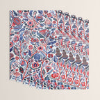 Botanical in red and blue Wrapping Paper Gallery Image 3
