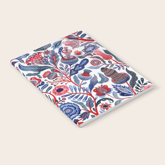 Botanical in red and blue Notebook Gallery Image 2