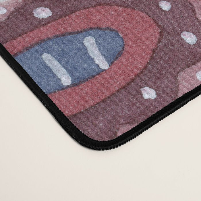 Botanical in red and blue Desk Mat Gallery Image 4