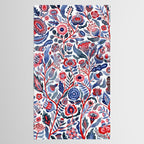 Botanical in red and blue Tablecloth Gallery Image 2