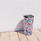 Botanical in red and blue Travel Mug Gallery Image 4