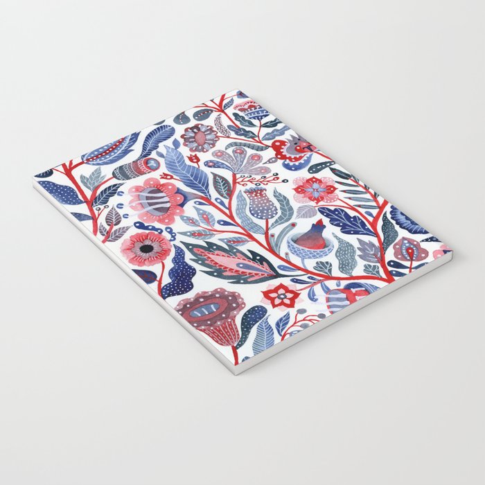 Botanical in red and blue Notebook Gallery Image 3