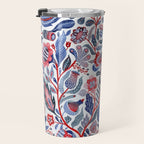 Botanical in red and blue Travel Mug Gallery Image 3