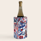 Botanical in red and blue Wine Chiller Gallery Image 3