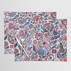 Botanical in red and blue Placemat Gallery Image 1