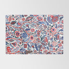Botanical in red and blue Rug Gallery Image 2