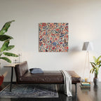 Botanical in red and blue Wood Wall Art Gallery Image 2