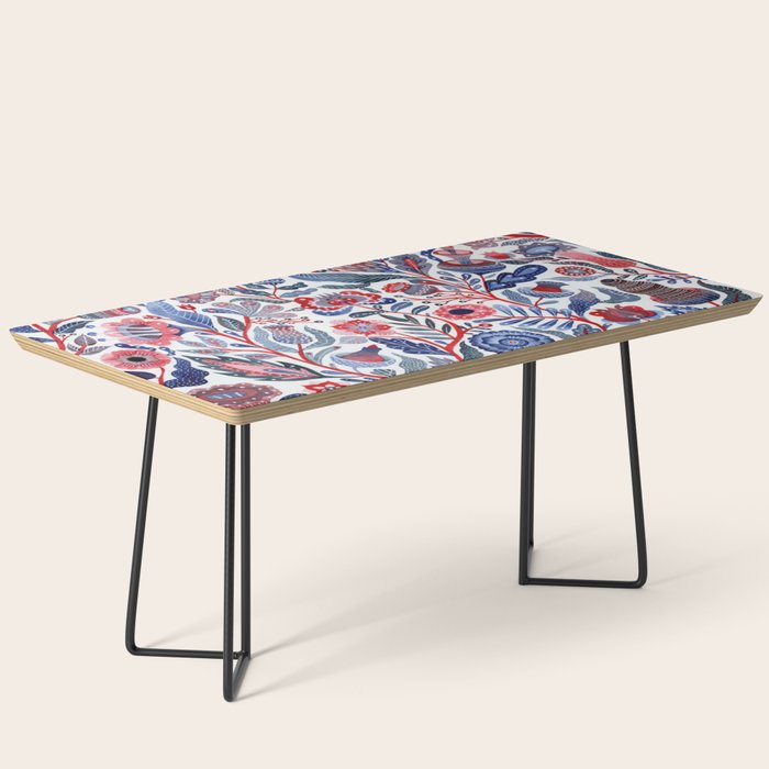 Botanical in red and blue Coffee Table Gallery Image 1