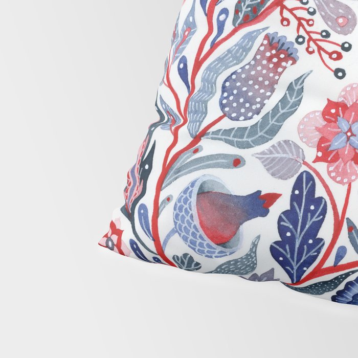 Botanical in red and blue Pillow Sham Gallery Image 4