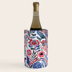 Botanical in red and blue Wine Chiller Gallery Image 1