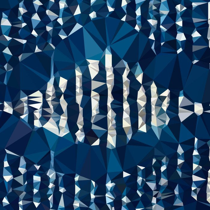 Blue Shibori African Indigo Low Poly Abstract Digital Art Painting Coffee Mug Gallery Image 2