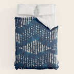 Blue Shibori African Indigo Low Poly Abstract Digital Art Painting Comforter Gallery Image 6