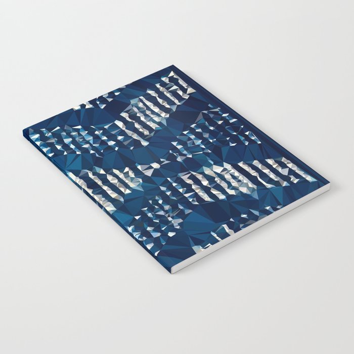 Blue Shibori African Indigo Low Poly Abstract Digital Art Painting Notebook Gallery Image 2