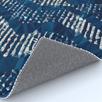 Blue Shibori African Indigo Low Poly Abstract Digital Art Painting Rug Gallery Image 4