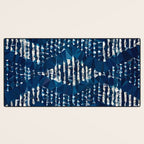 Blue Shibori African Indigo Low Poly Abstract Digital Art Painting Desk Mat Gallery Image 3