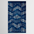 Blue Shibori African Indigo Low Poly Abstract Digital Art Painting Tablecloth Gallery Image 2